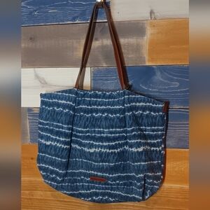 Lucky Brand Canvas Tote Stay Sandy Blue Tie Dye